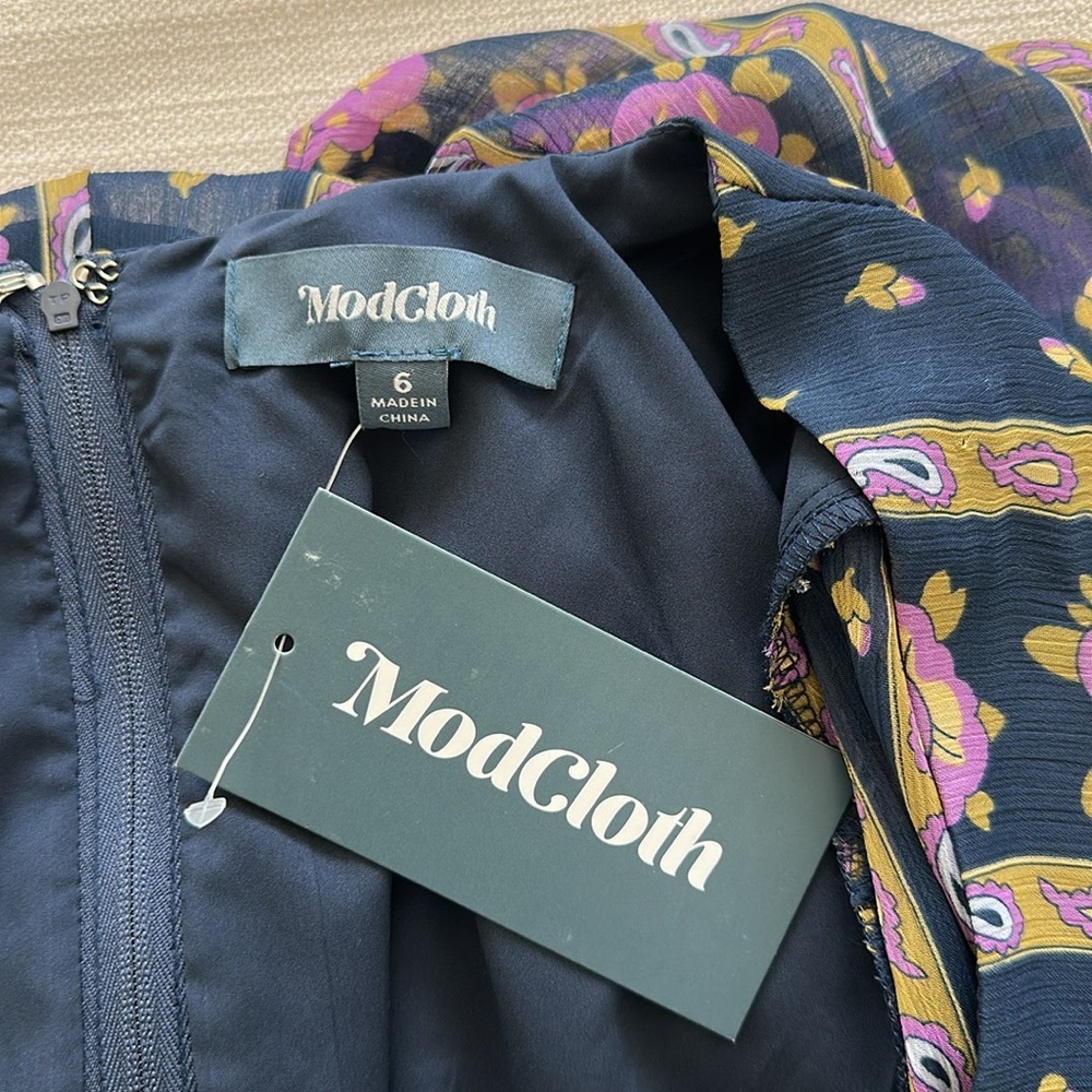 Modcloth Navy and Purple Floral Mini Dress - Picture 9 of 9